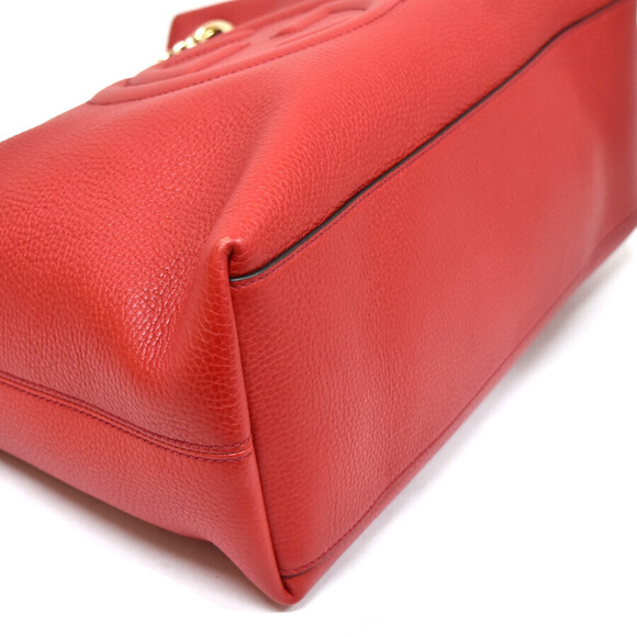 Gucci Soho Chain Tote Bag Interlocking GG Leather Red - Picture 5 of 9